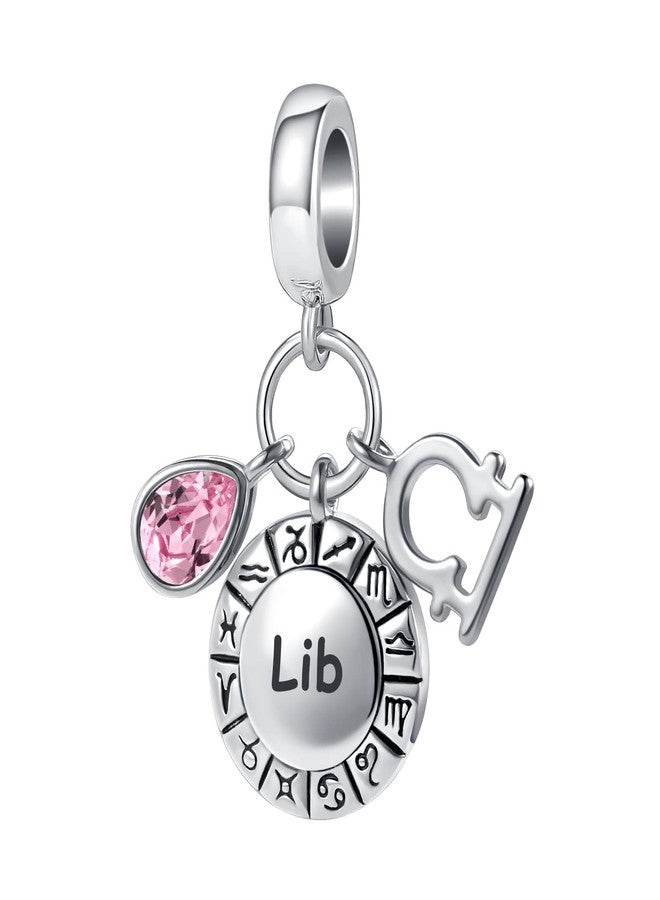 QeenseKc Libra Zodiac Sign Teardrop Birthstone Birthday Charm Constellation Bead for Pandora Bracelet - Image 1
