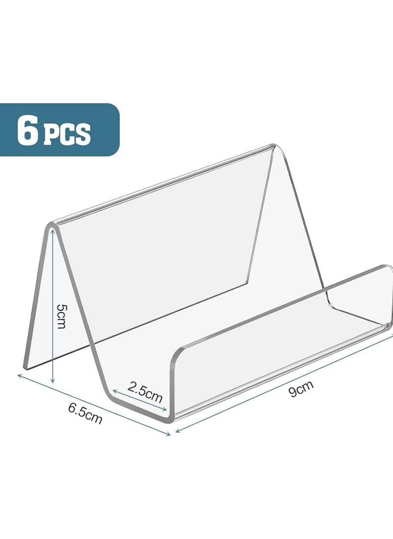 Oasisgalore 6PCS Acrylic Business Card Holders - Transparent Display Organizer for Desk or Counter  - Image 2