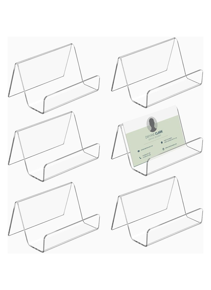 Oasisgalore 6PCS Acrylic Business Card Holders - Transparent Display Organizer for Desk or Counter  - Image 1