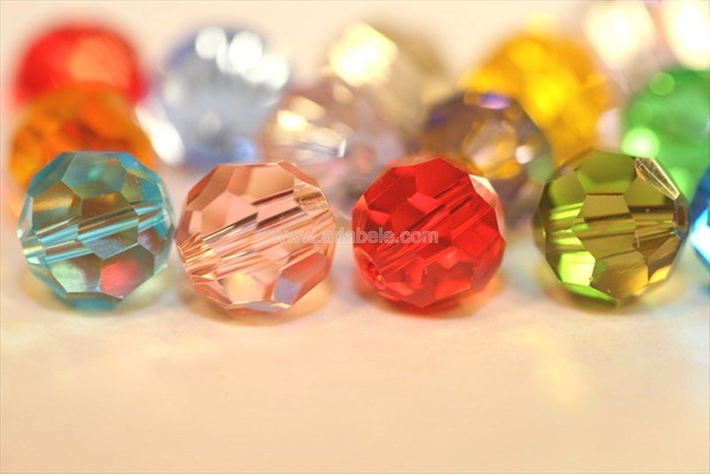 Adabele 100pcs Adabele Austrian 4mm (0.16 Inch) Small Faceted Loose Round Crystal Beads Jet Black Compatible with 5000 Swarovski Crystals Preciosa SS2R-423 - Image 4