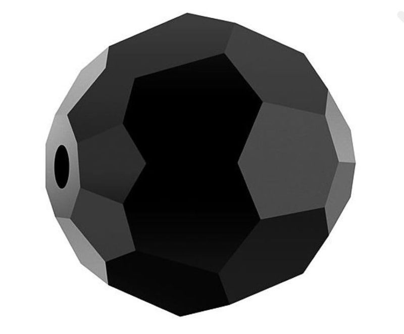 Adabele 100pcs Adabele Austrian 4mm (0.16 Inch) Small Faceted Loose Round Crystal Beads Jet Black Compatible with 5000 Swarovski Crystals Preciosa SS2R-423 - Image 1