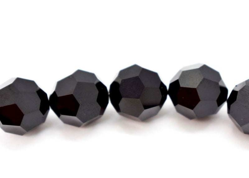 Adabele 100pcs Adabele Austrian 4mm (0.16 Inch) Small Faceted Loose Round Crystal Beads Jet Black Compatible with 5000 Swarovski Crystals Preciosa SS2R-423 - Image 2