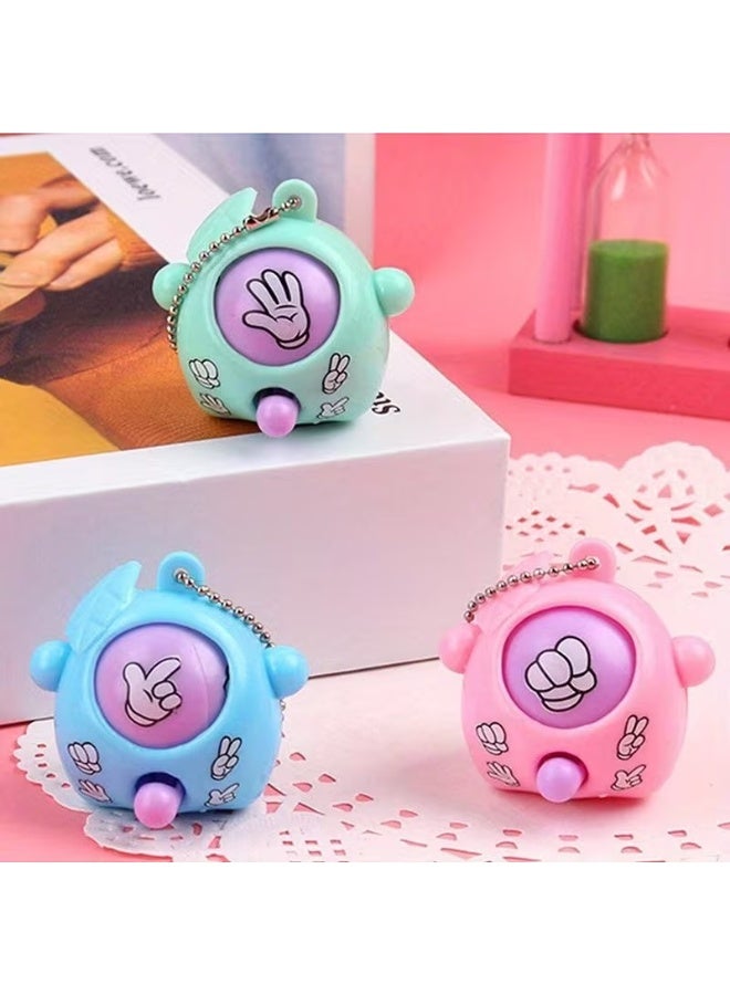 Goolsky 5pcs Mini Rock-paper-scissors Game Keychain Cute Fun Fidget Toy Key Chain Ring Purse Bag Backpack Charm Relax Party Favors Toy Friends Gift - Image 5