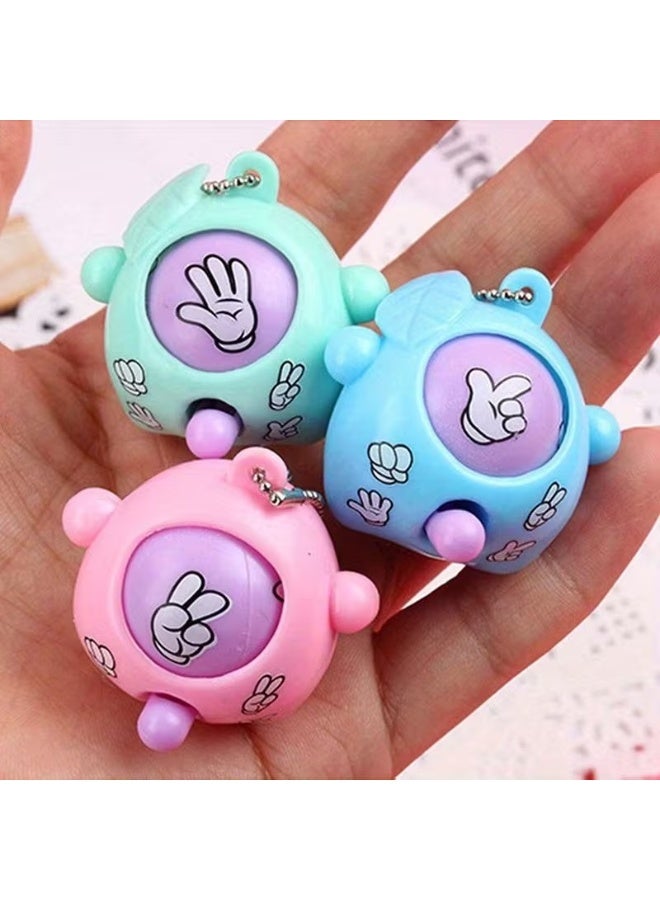 Goolsky 5pcs Mini Rock-paper-scissors Game Keychain Cute Fun Fidget Toy Key Chain Ring Purse Bag Backpack Charm Relax Party Favors Toy Friends Gift - Image 2
