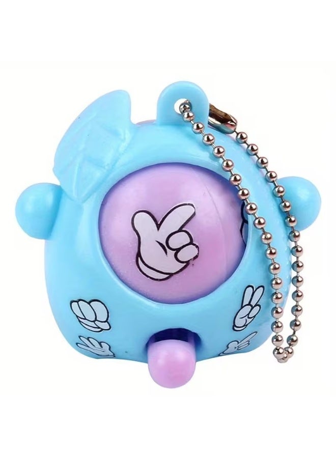 Goolsky 5pcs Mini Rock-paper-scissors Game Keychain Cute Fun Fidget Toy Key Chain Ring Purse Bag Backpack Charm Relax Party Favors Toy Friends Gift - Image 4