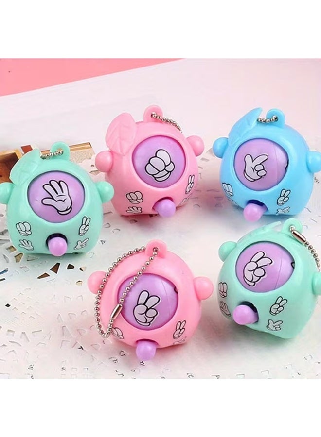 Goolsky 5pcs Mini Rock-paper-scissors Game Keychain Cute Fun Fidget Toy Key Chain Ring Purse Bag Backpack Charm Relax Party Favors Toy Friends Gift - Image 1