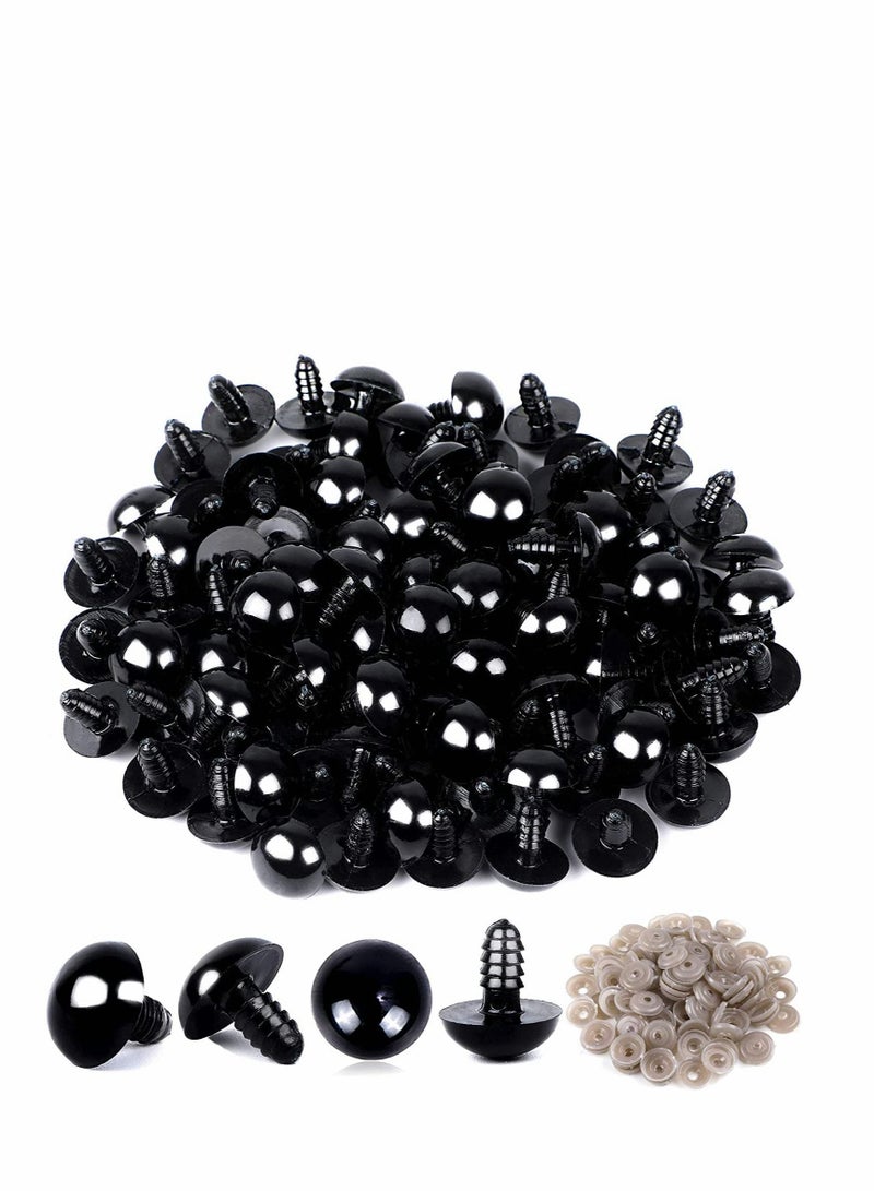 Captaintech Doll Eyes with Washers,120 Pcs Plastic Safety Crochet Eyes and 120 Pcs Washers,for Crochet Crafts Washer Assorted Sizes for Doll,Plush Animal and Teddy Bear Puppet Craft Making (0.48 Inch/12 mm) - Image 1