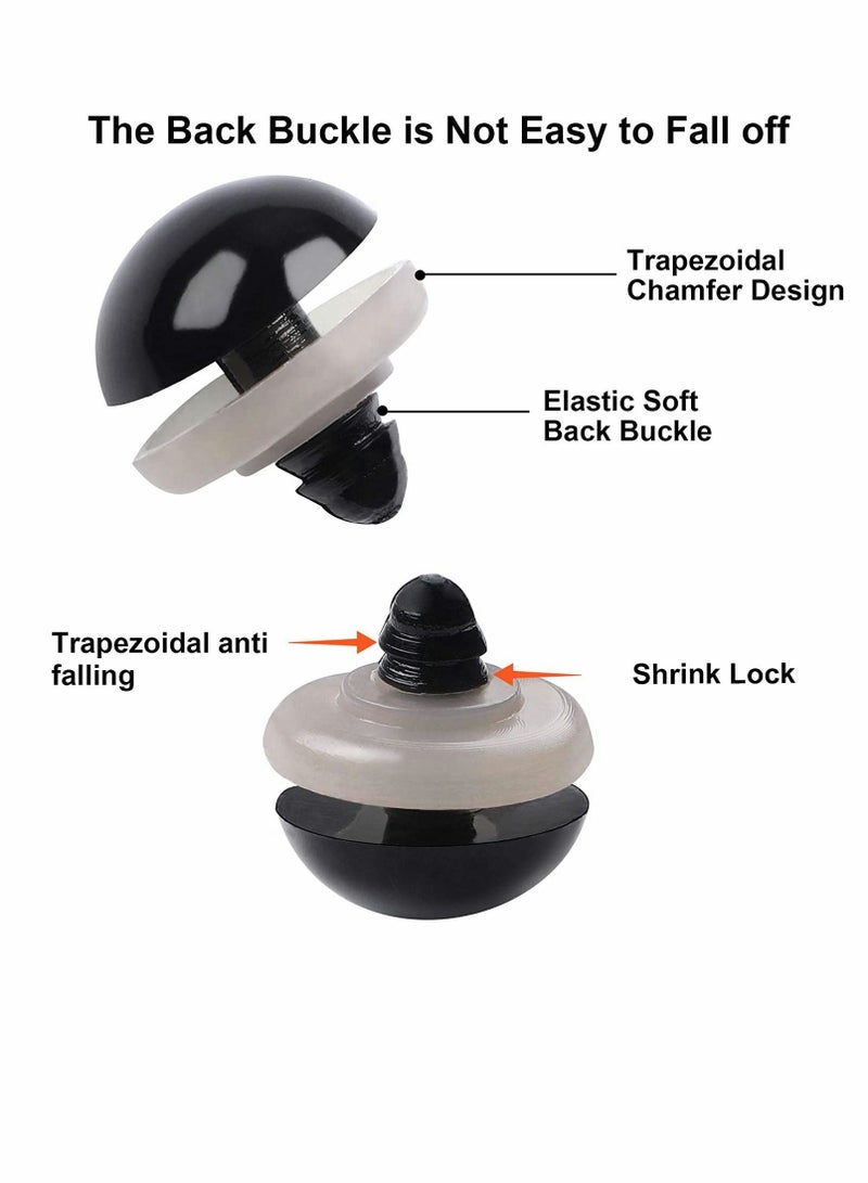 Captaintech Doll Eyes with Washers,120 Pcs Plastic Safety Crochet Eyes and 120 Pcs Washers,for Crochet Crafts Washer Assorted Sizes for Doll,Plush Animal and Teddy Bear Puppet Craft Making (0.48 Inch/12 mm) - Image 3