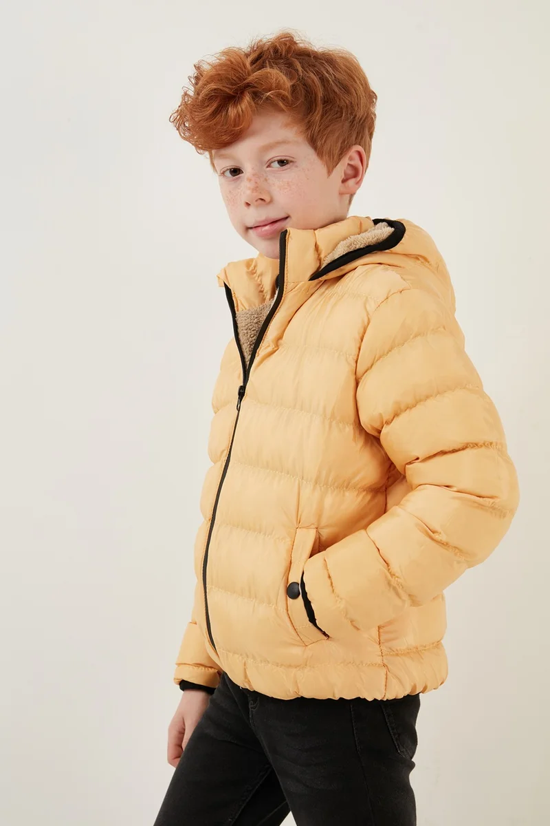 ليلا Plush Lined Hooded Slim Fit Puffer Coat Unisex Children's Coat 5764516