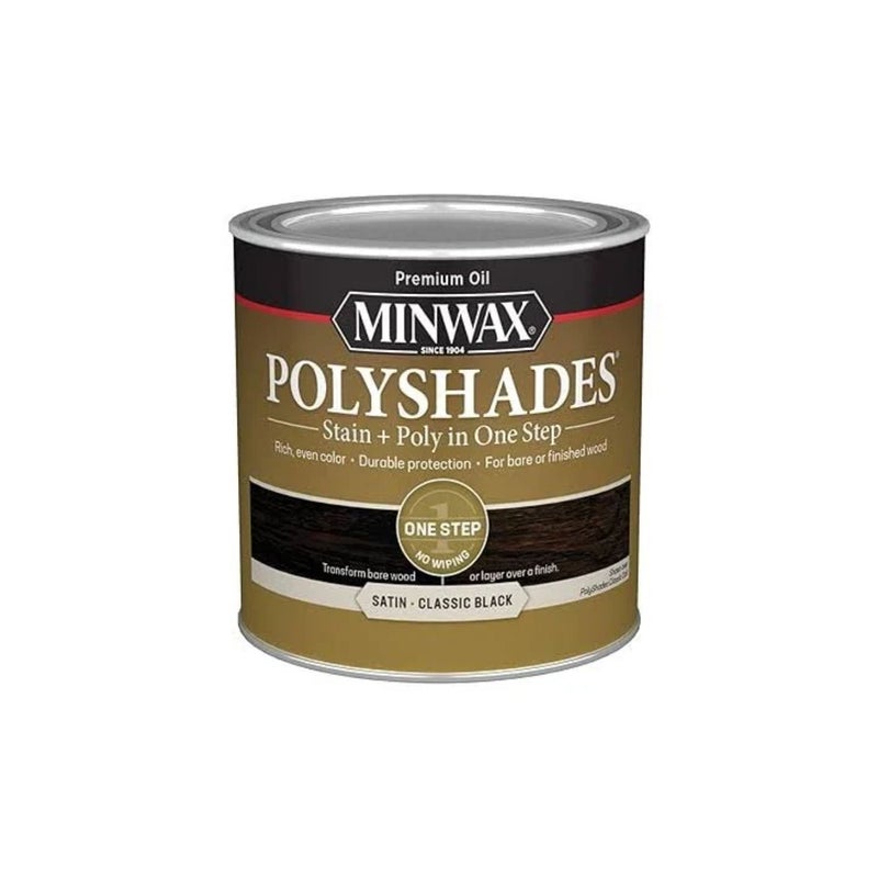 Minwax PolyShades Stain + Poly in One Step, Satin Classic Black - Image 1