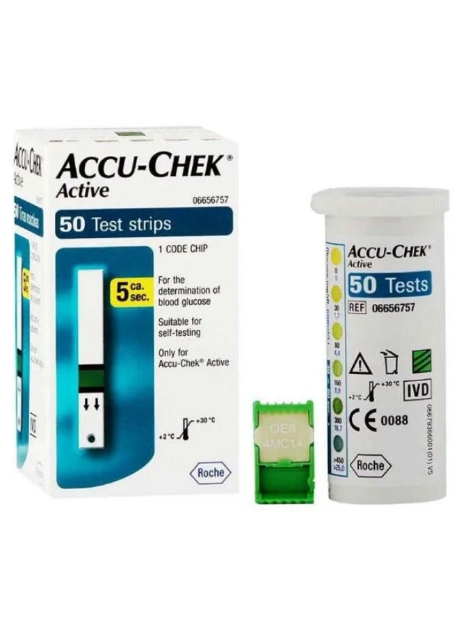 Active Accu-Chek Active Blood Glucose Test Strips - 50 Strips - Image 2