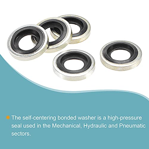 MECCANIXITY Bonded Sealing Washers M8 13.7x6.5x2.9mm Carbon Steel Nitrile Rubber Gasket, Pack of 10 - Image 5