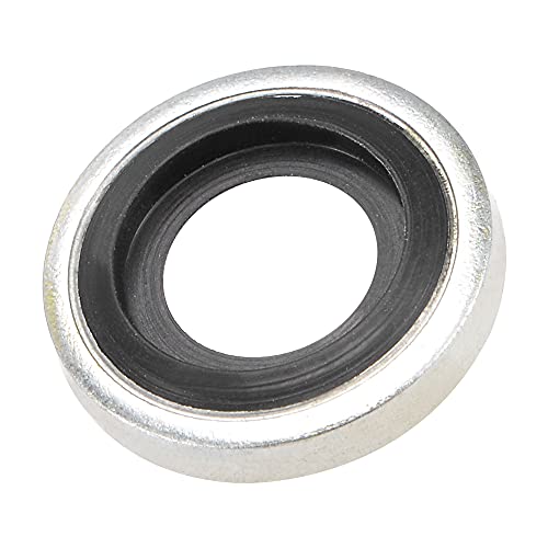 MECCANIXITY Bonded Sealing Washers M8 13.7x6.5x2.9mm Carbon Steel Nitrile Rubber Gasket, Pack of 10 - Image 1