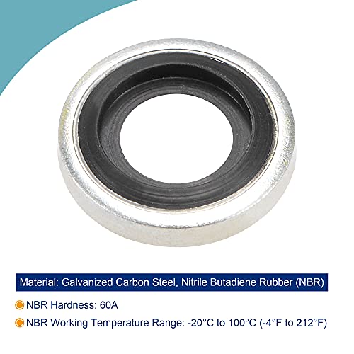 MECCANIXITY Bonded Sealing Washers M8 13.7x6.5x2.9mm Carbon Steel Nitrile Rubber Gasket, Pack of 10 - Image 3