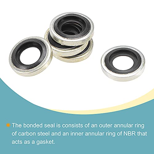 MECCANIXITY Bonded Sealing Washers M8 13.7x6.5x2.9mm Carbon Steel Nitrile Rubber Gasket, Pack of 10 - Image 4