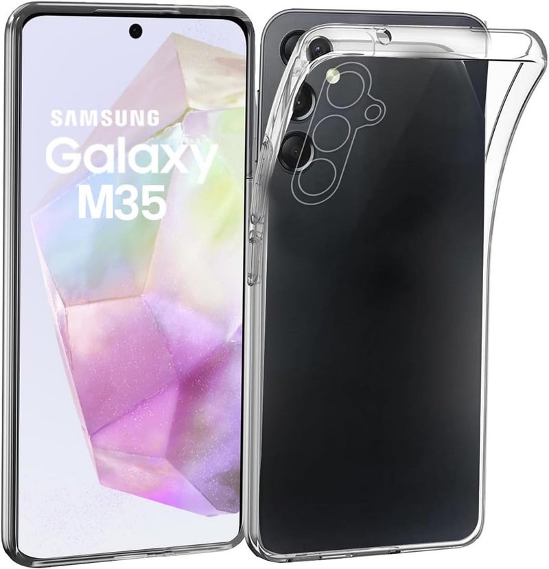 Realcase غطاء خلفي سيليكون لجهاز سامسونج M35 5G، مقاوم للخدوش، شفاف، واقي من الصدمات، غطاء خلفي لجهاز سامسونج جالاكسي M35 5G - Image 3