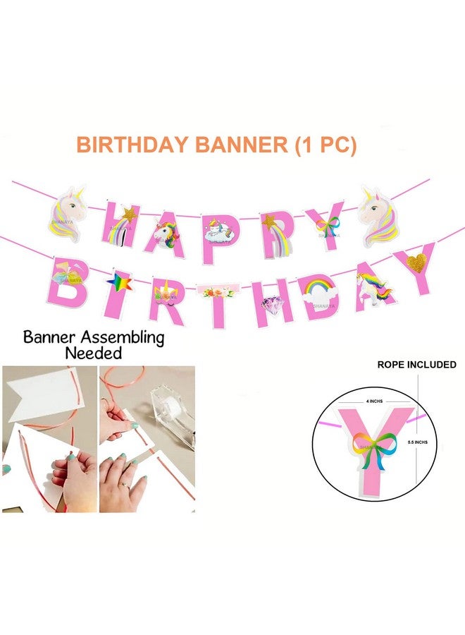 SHANAYA Happy Birthday Banner Bunting Flag Letter Banners For Birthday Boys Girls Party Supplies (UNICORN) - Image 4