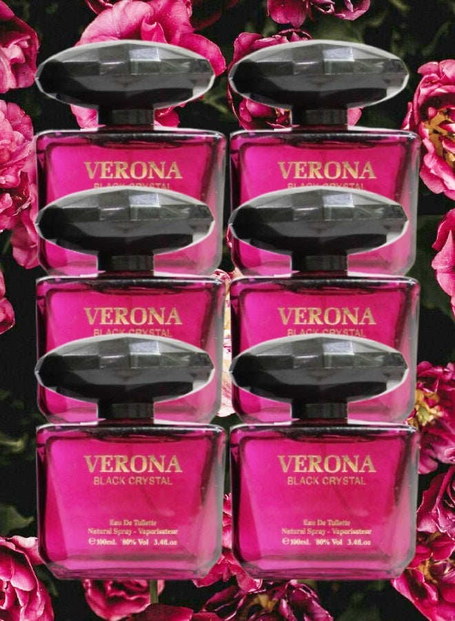 CRYSTAL 6 Pieces Verona Black Crystal Perfume 100ML - Image 1