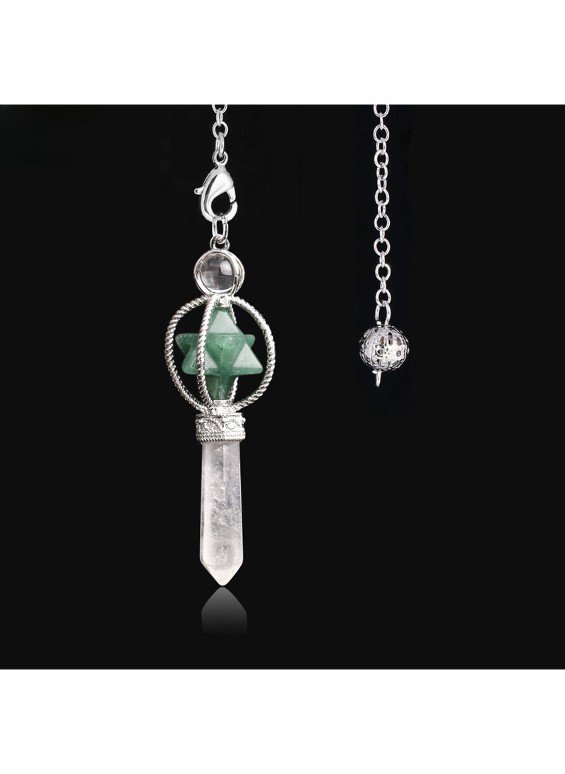 Generic CSJA Merkaba Star Pendulum Pendant Rotatable Jewelry F770 Green East Mausoleum-F770-Green-Aventurine 
