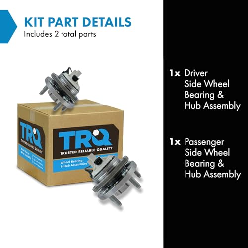TRQ 2 Piece Front Wheel Bearing & Hub Assembly Set Compatible with 2006-2009 Pontiac Solstice 2007-2010 Saturn Sky - Image 2