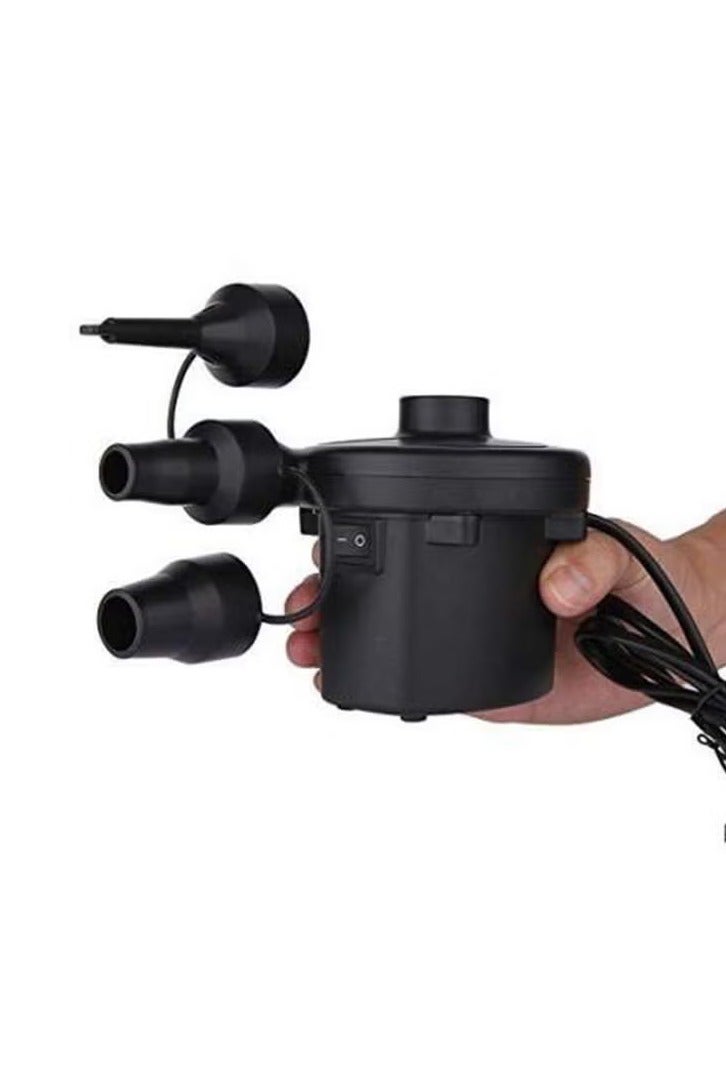 Electric Air Pump for Inflatables, Perfect Inflator/Deflator, 3 Nozzles, Black,  Corded 3pin  Plug  - Image 1