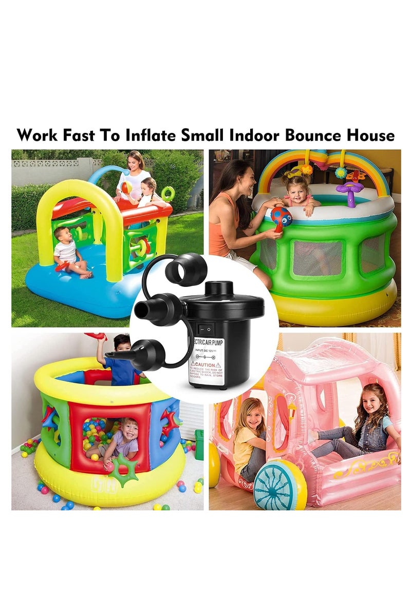 Electric Air Pump for Inflatables, Perfect Inflator/Deflator, 3 Nozzles, Black,  Corded 3pin  Plug  - Image 5