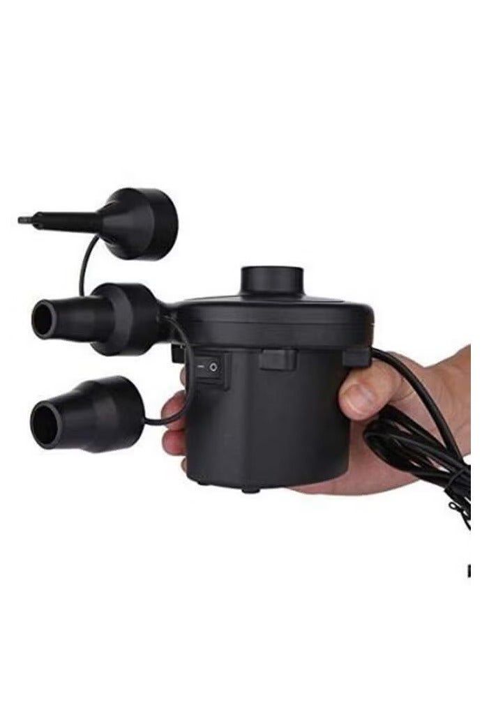 Electric Air Pump for Inflatables, Perfect Inflator/Deflator, 3 Nozzles, Black,  Corded 3pin  Plug  - Image 1