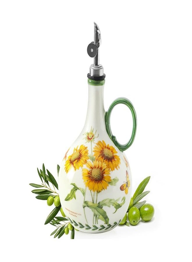 Howise Sunflower 29oz Ceramic Olive Oil Dispenser Bottle for Kitchen,1 Piece Oil Dispenser with Stainless Steel Pourers, Suitable for Storage Vinegar, Soy Sauce, Coffee Syrup, Liquids - Image 1