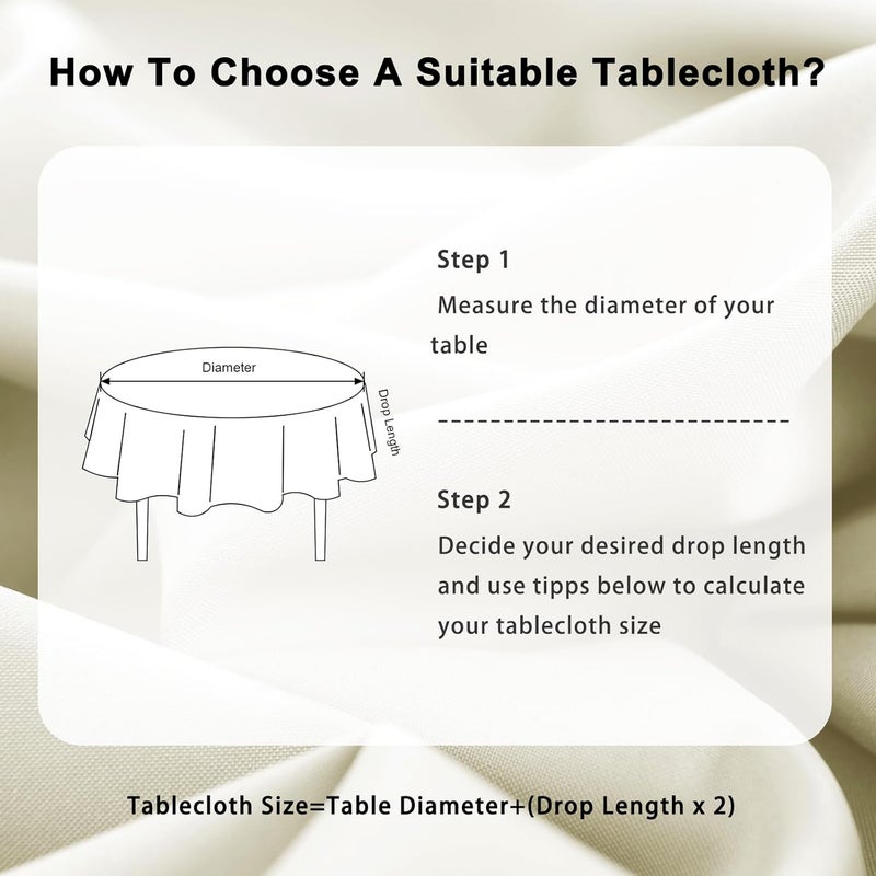 DWCN Champagne Tablecloth, Round, 140 cm, Stain Protection, Washable Table Linen, Waterproof Tablecloth for Dining Room, Garden, Party, Weddings or Household - Image 5
