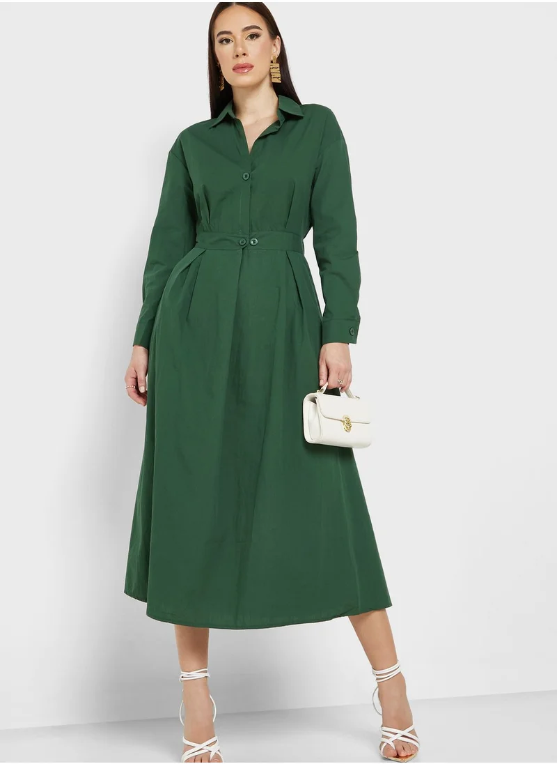 ELLA Ruched Waist Detail Dress