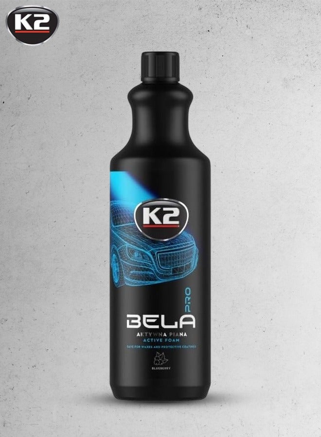 K2 Pro Bela Active Snow Foam 1L Energy Fruit Scent Professional pH Neutral Pre-Wash Car Shampoo for Pressure Washers & Foam Cannons, Thick High-Foam Formula, Safe for Wax & Ceramic Coatings, Deep Cleaning Automotive Detailing Care Bottle - Image 1