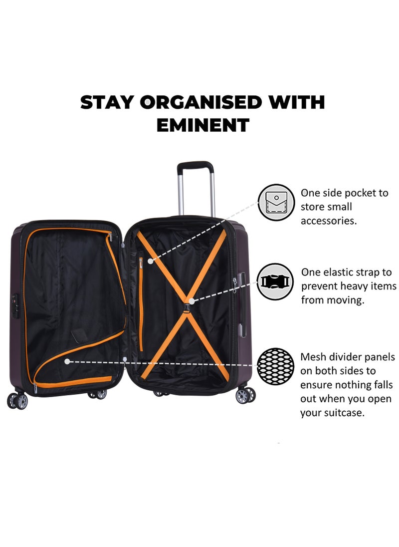 eminent - Hard Case Travel Bag Makrolon Polycarbonate Luggage Trolley Lightweight Expandable Zipper Suitcase 4 Quiet Wheels With TSA Lock KG82 Purple - Image 1