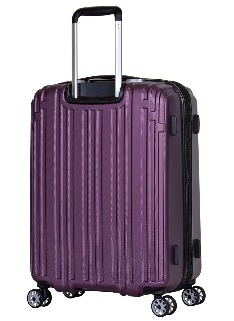 إيمينينت Hard Case Travel Bag Makrolon Polycarbonate Luggage Trolley Lightweight Expandable Zipper Suitcase 4 Quiet Wheels With TSA Lock KG82 Purple