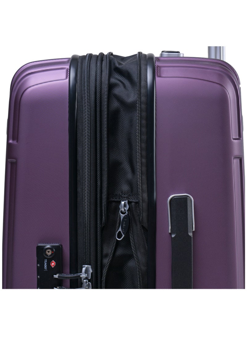 eminent - Hard Case Travel Bag Makrolon Polycarbonate Luggage Trolley Lightweight Expandable Zipper Suitcase 4 Quiet Wheels With TSA Lock KG82 Purple - Image 1