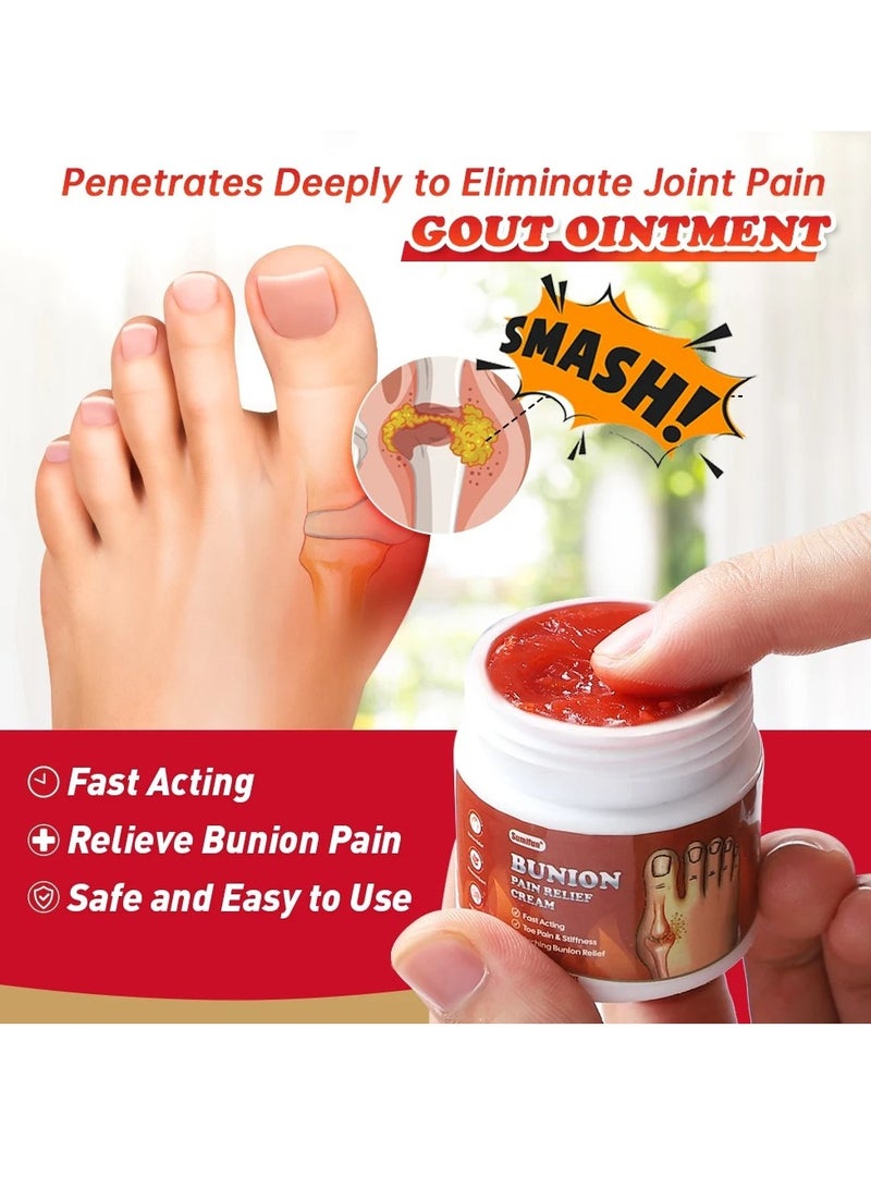 Sumifun Bunion Pain Relief Cream, Natural Formula Toe Gout Relief Cream, Effective Fast Relief Bunion Toe Stiffness Relief Ointment For Back, Neck, Knee, Hand, Wrist, Shoulder And Feet, ( 1pc x 20g) - Image 4