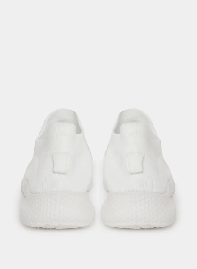 Styli Styli Textured Slip-On Sneakers with Lace Up Details