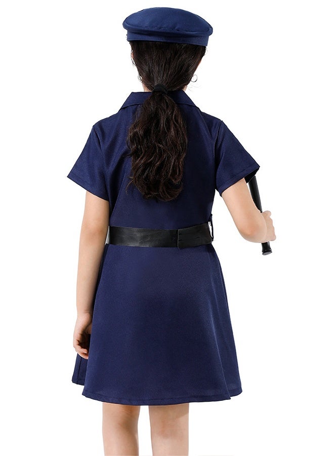TAPIT Girls Police Costume Cosplay Costumes for Kids Role Play Kit with Gift Accessories Suitable for Children 100-130cm forfor Halloween Parties Birthday Celebrations School Plays - Image 4