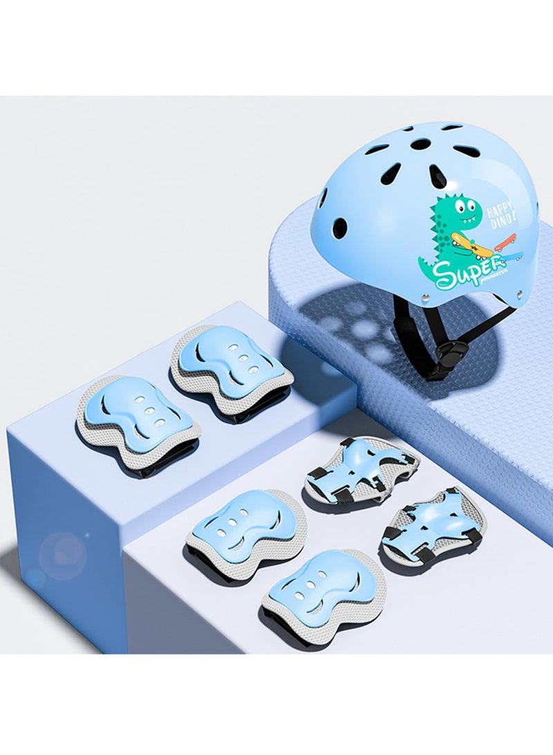 Adjustable Kids Bike Helmet for 3-8 Years Skateboard Helmet with Knee Elbow Pads and Wrist Guard for Roller Skates Cycling - Image 1