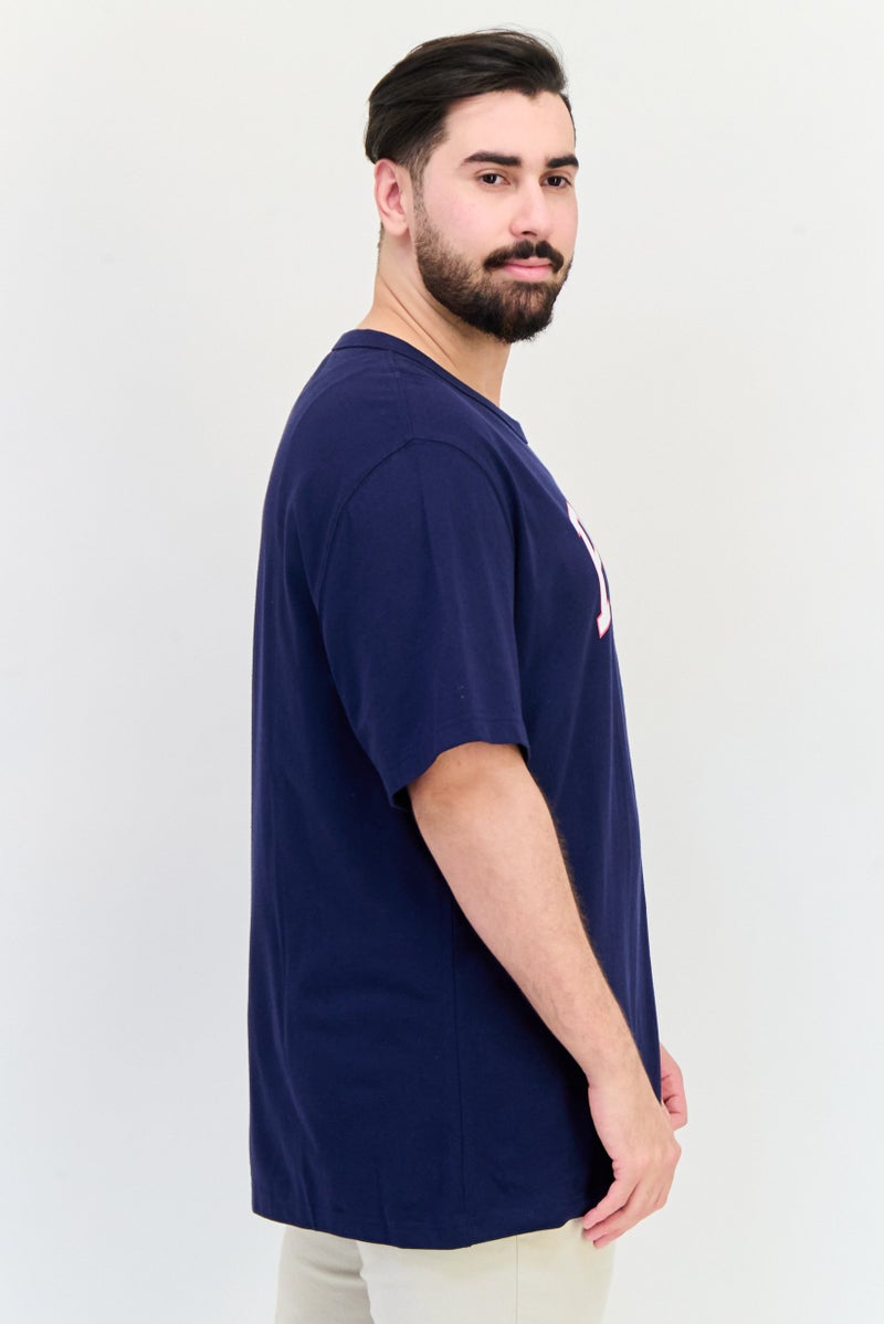 Celio Men Crew Neck Short Sleeve Graphic T Shirt, Navy  - Image 2