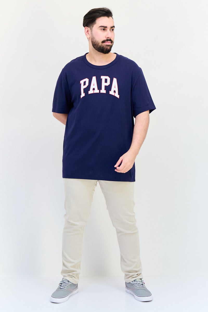 Celio Men Crew Neck Short Sleeve Graphic T Shirt, Navy  - Image 4