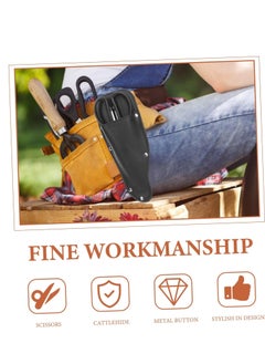 KASTWAVE Sheath Clip on Pruner Holster Plier Holster Leather Scissor Bag Miter Clamps for Trim Pliers Holder Hunting Tools Pouch Protector Pruning Shears Scissors Embroidered Pu  - Image 2