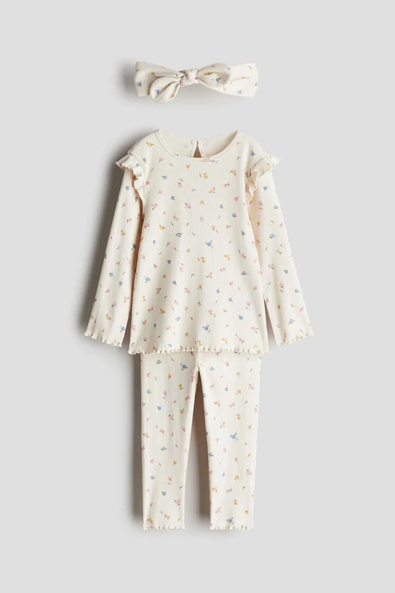 اتش اند ام 3-piece cotton jersey set
