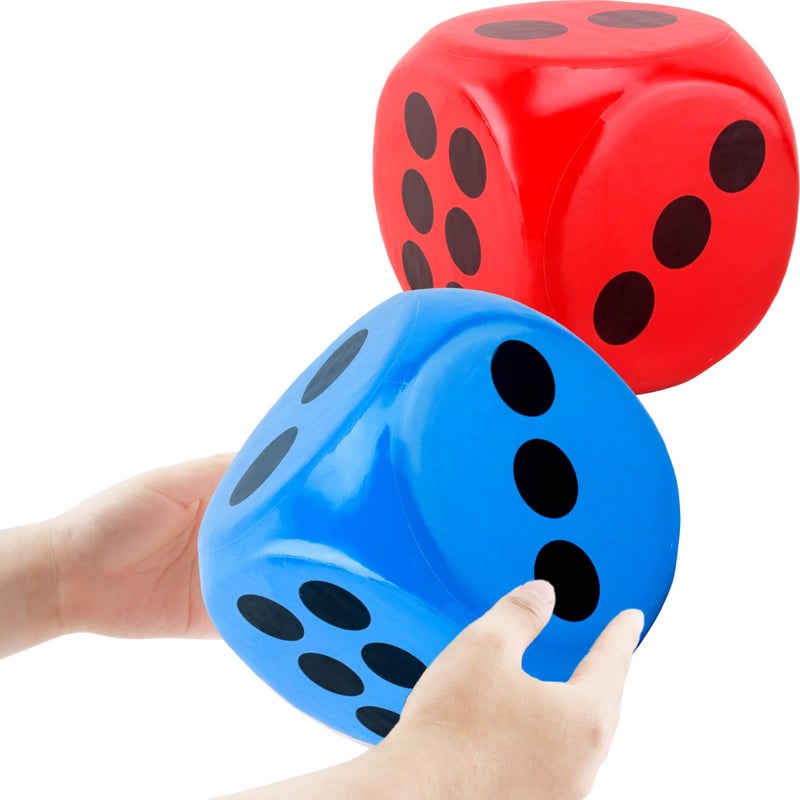 Cotiny 2 Pieces 6 Inches Large Foam Dice Set Giant Foam Dice Soft Dot Dice Toy for Family Educational Toys Parent Child Board Games Nights Casino Themed Party Decoration Color Set 4 - Image 3