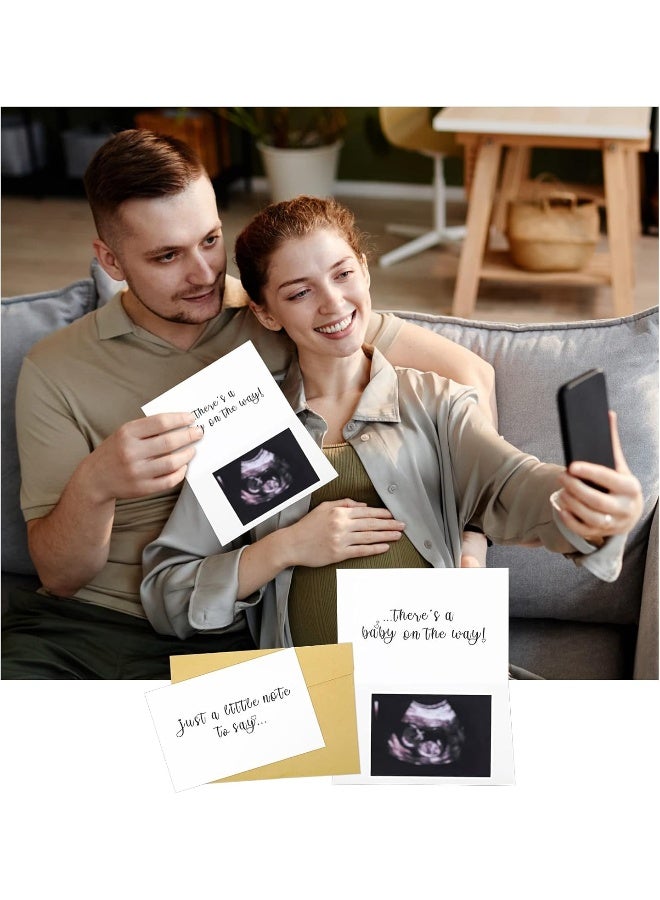 Berlune 6 Pcs Pregnancy Announcements for Dad Baby Bodysuit Infant Shoes Pregnancy Wooden Sign Reveal Card Envelope Surprise Baby Announcement Gifts Set for Husband Partner - Image 5