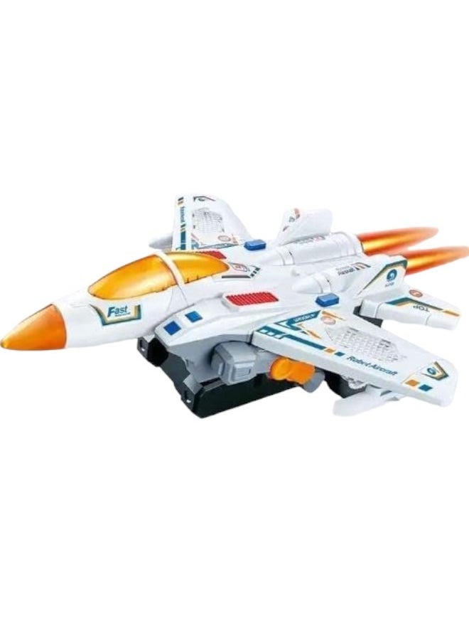 Toy Box Deformation 2 in 1  Robot Aircraft Bump & Go Toy with 3D Light & Sound  - Image 2