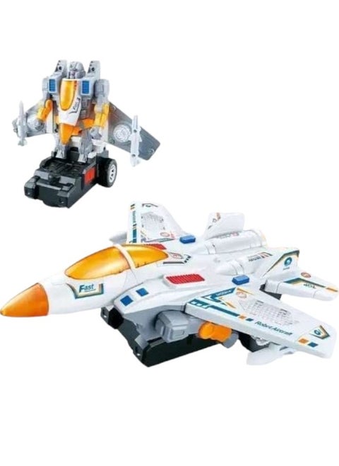 Deformation 2 in 1  Robot Aircraft Bump & Go Toy with 3D Light & Sound
