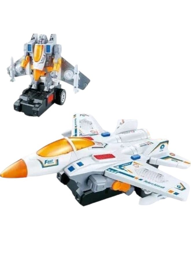 Toy Box Deformation 2 in 1  Robot Aircraft Bump & Go Toy with 3D Light & Sound  - Image 1