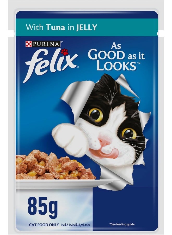 PURINA بوريانا فيليكس كما يبدو للبالغين القطط مع التونة في الجيلي 85 جرام، عبوة من 12 - Image 5