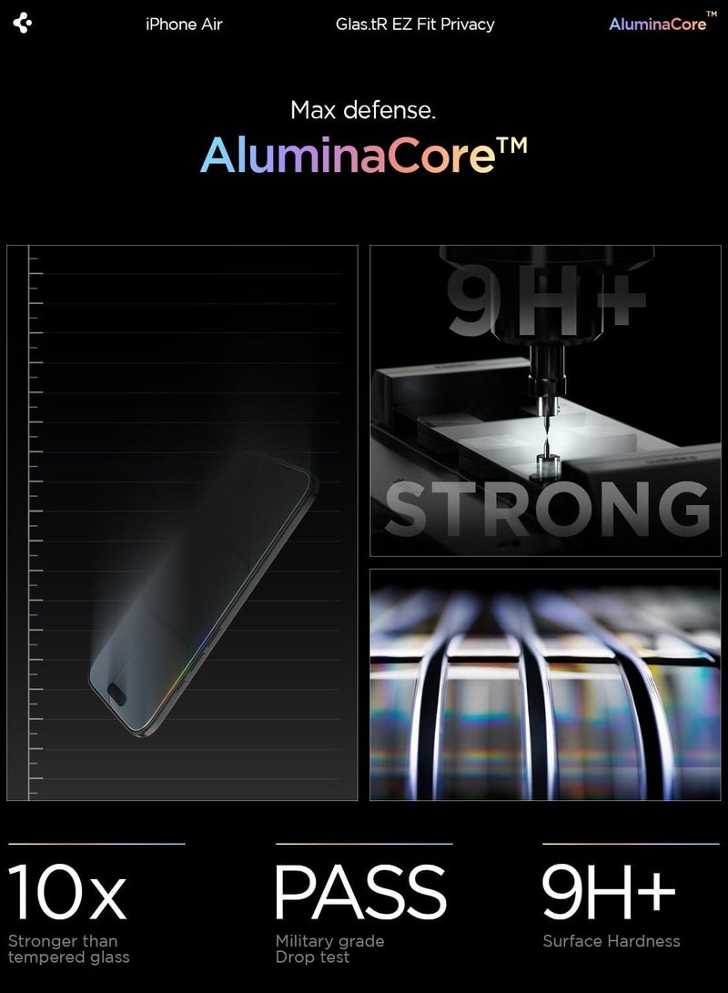 Spigen GLAStR EZ Fit iPhone 17 Air PRIVACY Screen Protector [2 PACK] Premium Tempered Glass with Auto Align technology - 2 PACK - Image 3