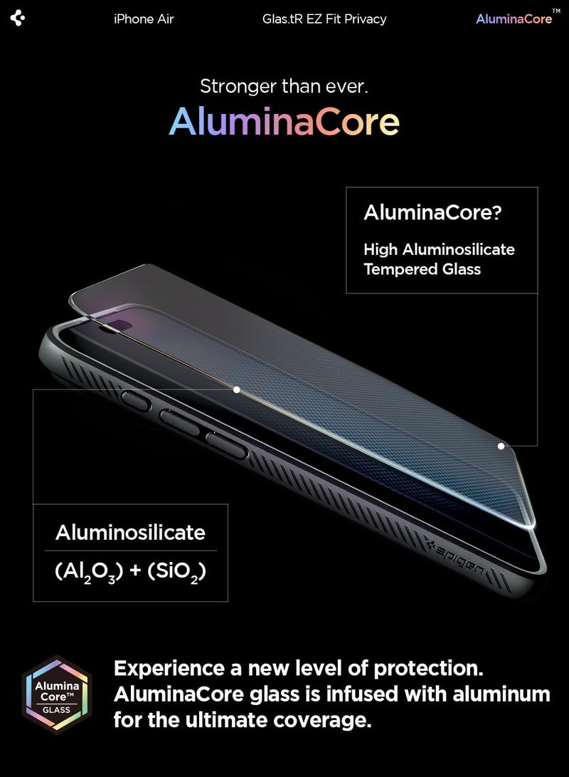 Spigen GLAStR EZ Fit iPhone 17 Air PRIVACY Screen Protector [2 PACK] Premium Tempered Glass with Auto Align technology - 2 PACK - Image 4